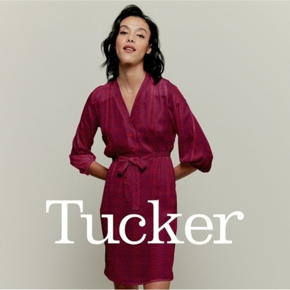 NWOT Tucker The Abigail Party Dress Cobalt Seeds 16mm Silk Crepe Sz S